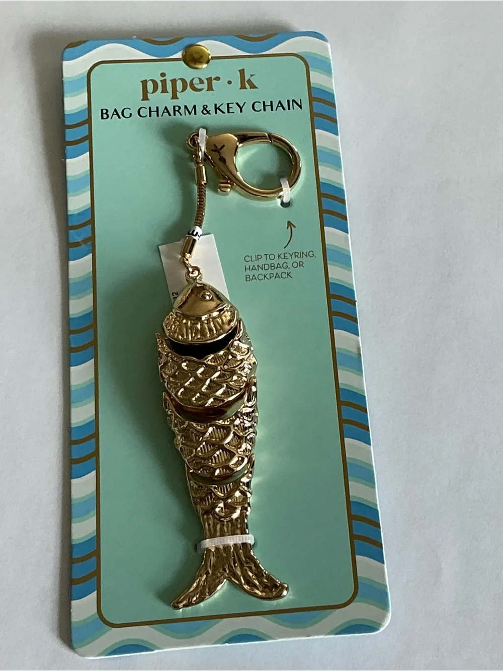 Piper K Gold Fish Bag Charm